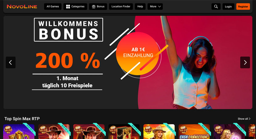 Der 200% Bonus von Novoline.
